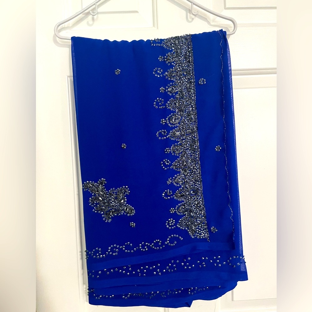 Gorgeous Royal Blue Saree with work